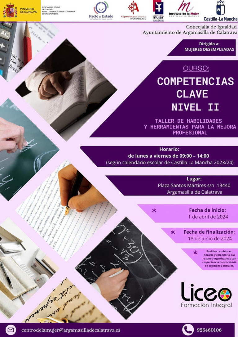 Convocado un Curso de Competencias Clave de Nivel II en Argamasilla de Calatrava