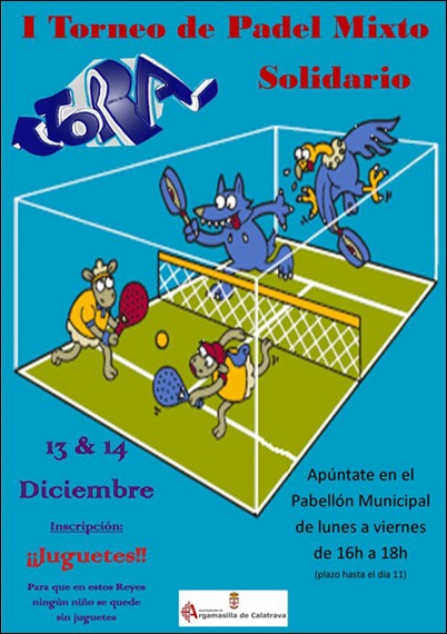 La asociación juvenil JORA de Argamasilla de Calatrava organiza un maratón solidario de pádel para poder donar juguetes a los niños en estas fechas