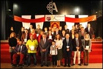 20161125 Foto de familia de galardonados y autoridades en Argamasilla de Calatrava