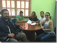 Imagen de los organizadores junto a Jacinta Monroy y Sergio Gijón